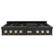 ZLINE 48" Autograph Rangetop, Black Stainless, Gold Accents, RTBZ-48-G