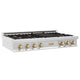ZLINE 48" Autograph Rangetop, Stainless, Bronze Accents, RTZ-48-CB