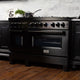 ZLINE 48" Black Stainless, Gas Burner, Electric Oven Range, RAB-48