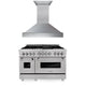 ZLINE 48" Bundle Range RAS-SN-48 & Range Hood 8654SN-48, 2KP-RASSNRH48