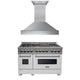 ZLINE 48" Bundle Range RAS-WM-48 & Range Hood 8654WM-48, 2KP-RASWMRH48