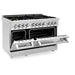 ZLINE 48" Gas Burner/Electric Oven Range Stainless, Brass Burners, RA - BR - 48 - Farmhouse Kitchen and Bath