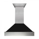 ZLINE 48" Snow Finish Wall Range Hood, Black Matte Shell, 8654BLM-48