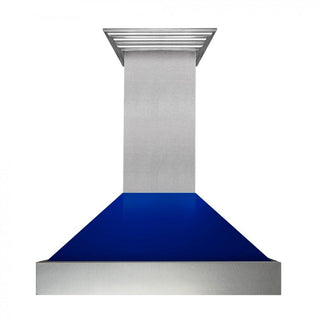 ZLINE 48" Snow Finish Wall Range Hood, Blue Gloss Shell, 8654BG-48