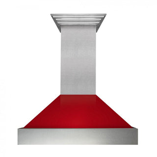 ZLINE 48" Snow Finish Wall Range Hood, Red Gloss Shell, 8654RG-48
