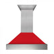 ZLINE 48" Snow Finish Wall Range Hood, Red Matte Shell, 8654RM-48