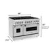 ZLINE 48" Stainless Steel 6.0 cu.ft. 7 Gas Burner/Electric Oven Range with Griddle RA48 - Farmhouse Kitchen and Bath