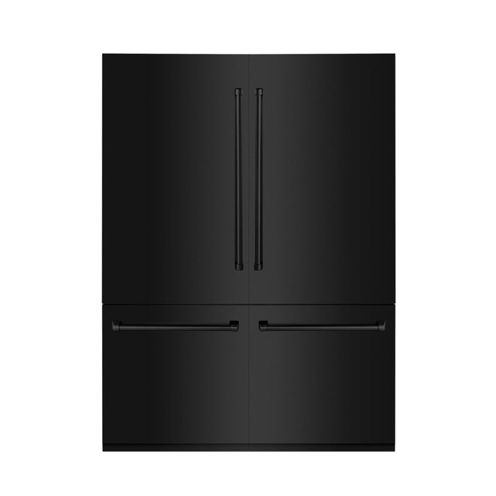 ZLINE 60" 32.2 cu. ft. Built - In 4 - Door French Door Refrigerator with Internal Water and Ice Dispenser in Black Stainless Steel RBIV - BS - 60 - Farmhouse Kitchen and Bath
