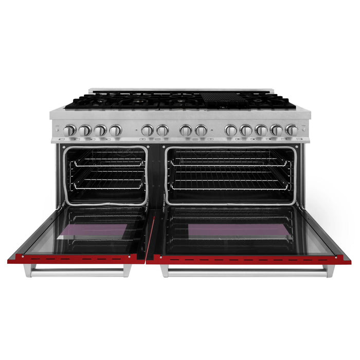 ZLINE 60" 7.4 cu. ft. Dual Fuel Range with Gas Stove and Electric Oven in Fingerprint Resistant Stainless Steel, RAS - RG - 60 - Farmhouse Kitchen and Bath