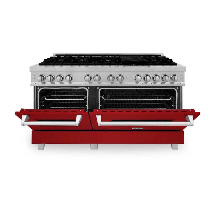 ZLINE 60" 7.4 cu. ft. Dual Fuel Range with Gas Stove and Electric Oven in Fingerprint Resistant Stainless Steel, RAS - RG - 60 - Farmhouse Kitchen and Bath