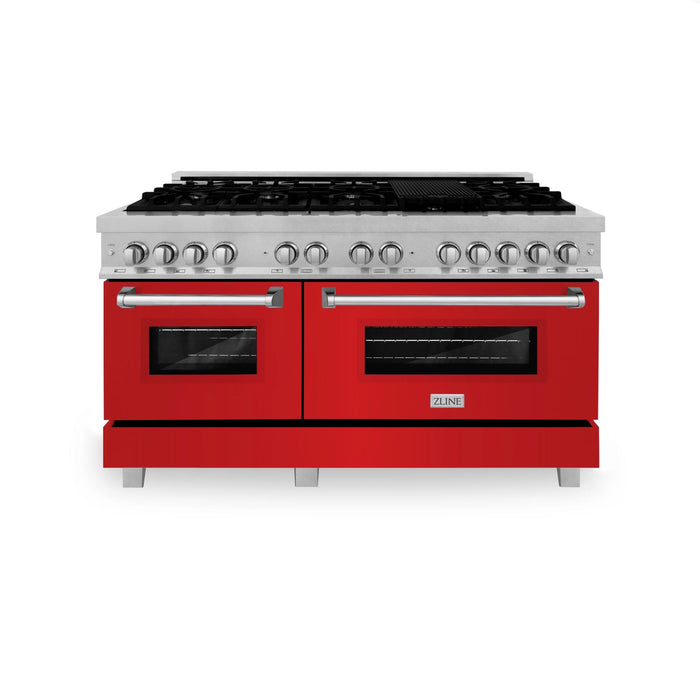 ZLINE 60" 7.4 cu. ft. Dual Fuel Range with Gas Stove and Electric Oven in Fingerprint Resistant Stainless Steel, RAS - RM - 60 - Farmhouse Kitchen and Bath