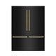 ZLINE 60" Autograph 32.2 cu. ft. 4-Door French Door Fridge Water/Ice Dispenser Black Stainless Steel Gold Accents RBIVZ-BS-60-G