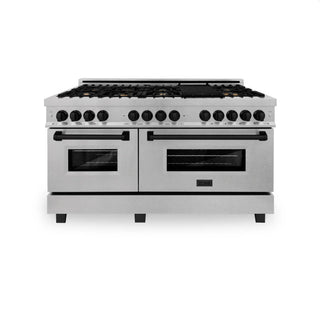 ZLINE 60" Autograph Edition Dual Fuel Range, DuraSnow, RASZ-SN-60-MB