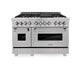 ZLINE 60" Dual Fuel Range, Snow Stainless, Brass Burners, RAS-SN-BR-60