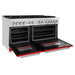 ZLINE 60" Professional Dual Fuel Range with Red Matte Door, RA - RM - 60 - Farmhouse Kitchen and Bath