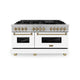ZLINE 60"Autograph Range Dual Fuel, DuraSnow, White Door,RASZ-WM-60-CB