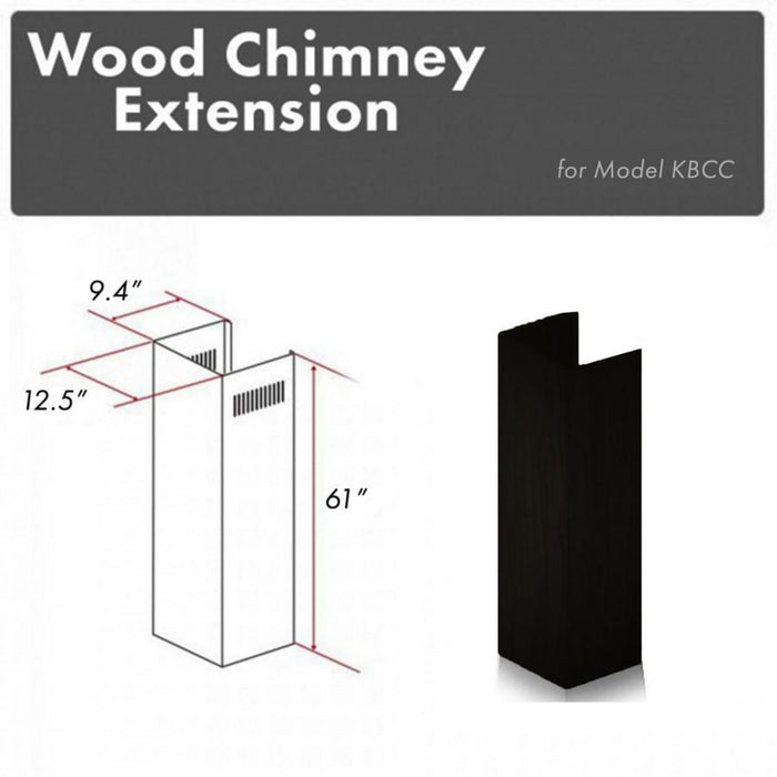 ZLINE 61 in. Wooden Chimney Extension for Ceilings up to 12.5 ft.,KBCC - E - Farmhouse Kitchen and Bath