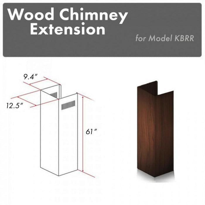 ZLINE 61" Wooden Chimney Extension for Ceilings up to 12.5', KBRR - E - Farmhouse Kitchen and Bath