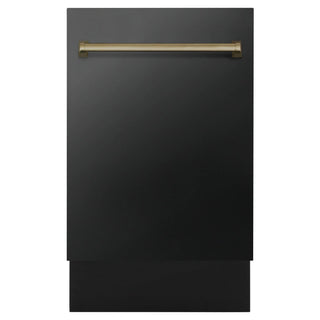 ZLINE Autograph 18" Dishwasher Black Stainless, Bronze, DWVZ-BS-18-CB