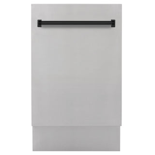 ZLINE Autograph 18" Dishwasher Stainless Door, Black DWVZ-304-18-MB