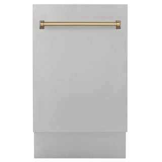 ZLINE Autograph 18" Dishwasher Stainless Door, Gold DWVZ-304-18-CB