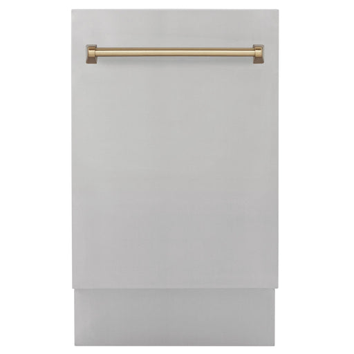 ZLINE Autograph 18" Dishwasher Stainless Door, Gold DWVZ - 304 - 18 - CB - Farmhouse Kitchen and Bath