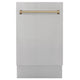 ZLINE Autograph 18" Dishwasher Stainless Door, Gold DWVZ-304-18-CB