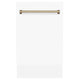 ZLINE Autograph 18" Dishwasher White Door, Bronze Handle DWVZ-WM-18-CB
