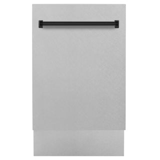 ZLINE Autograph 18" DuraSnow Dishwasher, Black handle DWVZ-SN-18-MB