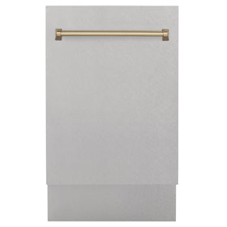 ZLINE Autograph 18" DuraSnow Dishwasher, Bronze Handle DWVZ-SN-18-CB