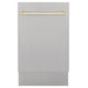 ZLINE Autograph 18" DuraSnow Dishwasher, Gold Handle DWVZ-SN-18-G