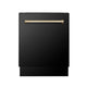 ZLINE Autograph 24" Dishwasher Black Stainless, DWVZ-BS-24-G