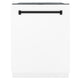 ZLINE Autograph 24" Dishwasher White Door, Black Handle DWMTZ-WM-24-MB