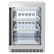 ZLINE Autograph Edition 24 in. Touchstone 151 Can Beverage Fridge With Stainless Steel Glass Door And Matte Black Handle RBSOZ-GS-24-MB