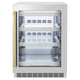ZLINE Autograph Edition 24 in. Touchstone 151 Can Beverage Fridge With Stainless Steel Glass Door And Polished Gold Handle RBSOZ-GS-24-G