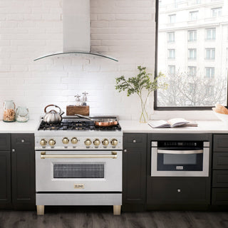 ZLINE Autograph Edition 36" Dual Fuel Range, Gold Accents, RAZ-36-G