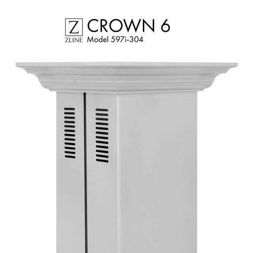 ZLINE Crown Molding #6 For Island Range Hood CM6 - 597i - 304 - Farmhouse Kitchen and Bath