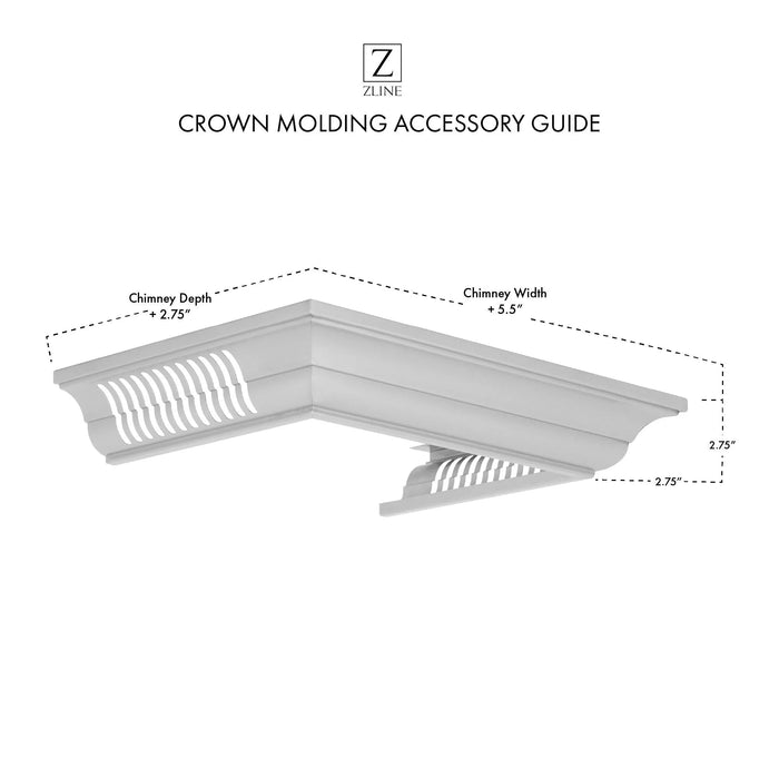 ZLINE Crown Molding in Stainless Steel with Built - in Bluetooth Speakers CM6 - BT - KF1/KF2 - Farmhouse Kitchen and Bath