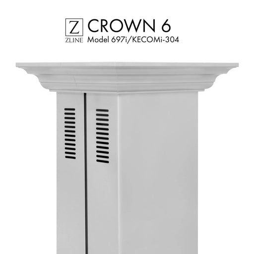 ZLINE Crown Molding Profile 6 for Island Mount Range Hood CM6 - 697i/KECOMi - 304 - Farmhouse Kitchen and Bath