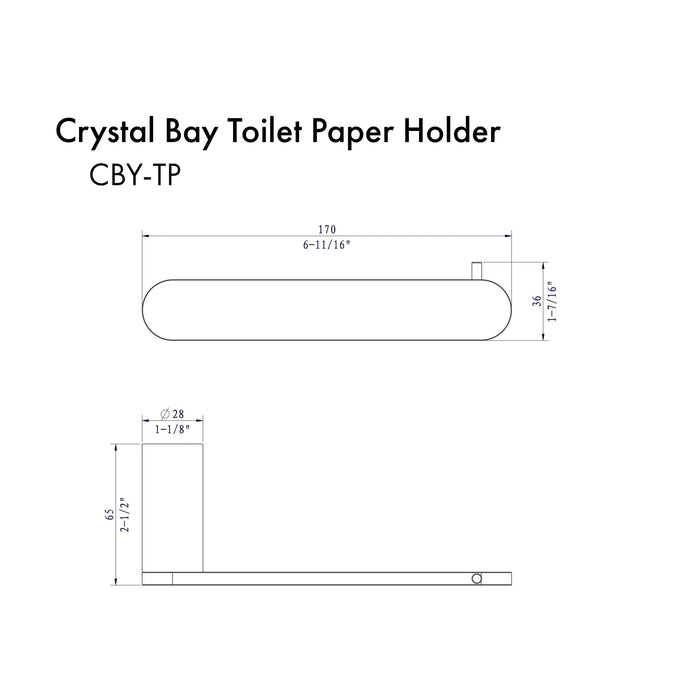 ZLINE Crystal Bay Toilet Paper Holder CBY - TP - BN - Farmhouse Kitchen and Bath