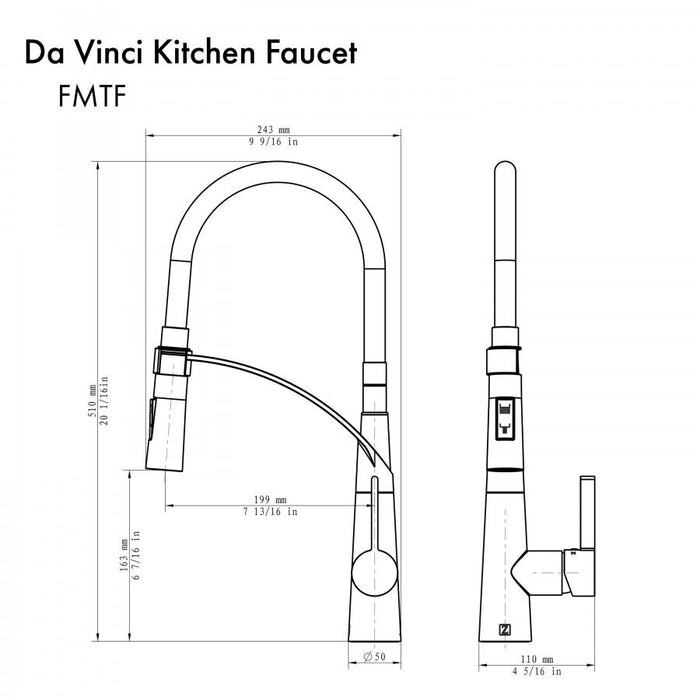 ZLINE Da Vinci Kitchen Faucet DAV - KF - BN - Farmhouse Kitchen and Bath