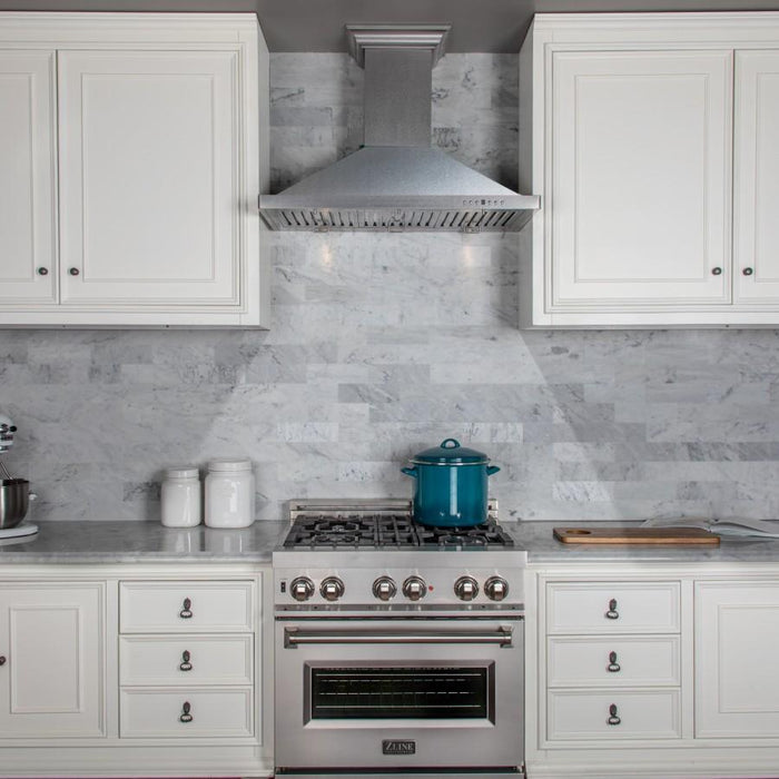 ZLINE Designer Series DuraSnow® Wall Mount Range Hood 8KBS - 48 - Farmhouse Kitchen and Bath