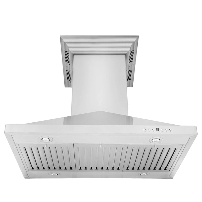 ZLINE Ducted Vent Island Mount Range Hood in Stainless Steel with Built - in ZLINE CrownSound Bluetooth Speakers GL1iCRN - BT - 30 - Farmhouse Kitchen and Bath