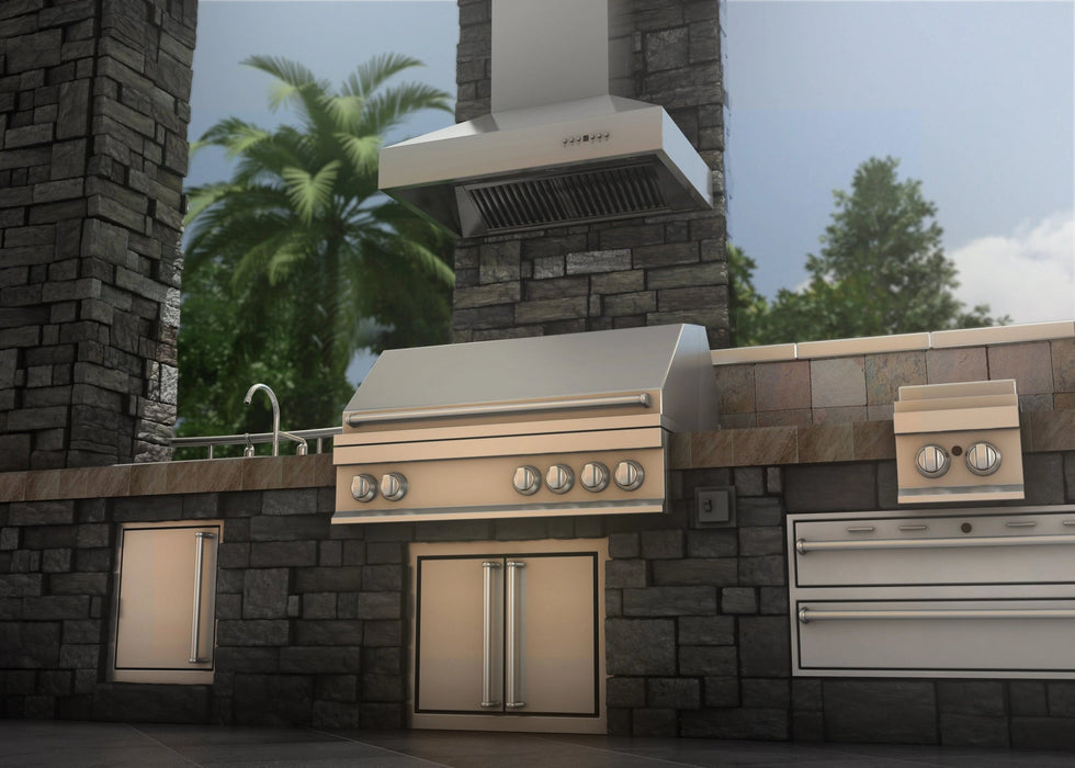 ZLINE Ducted Wall Mount Range Hood in Outdoor Approved Stainless Steel 697 - 304 - 30 - Farmhouse Kitchen and Bath