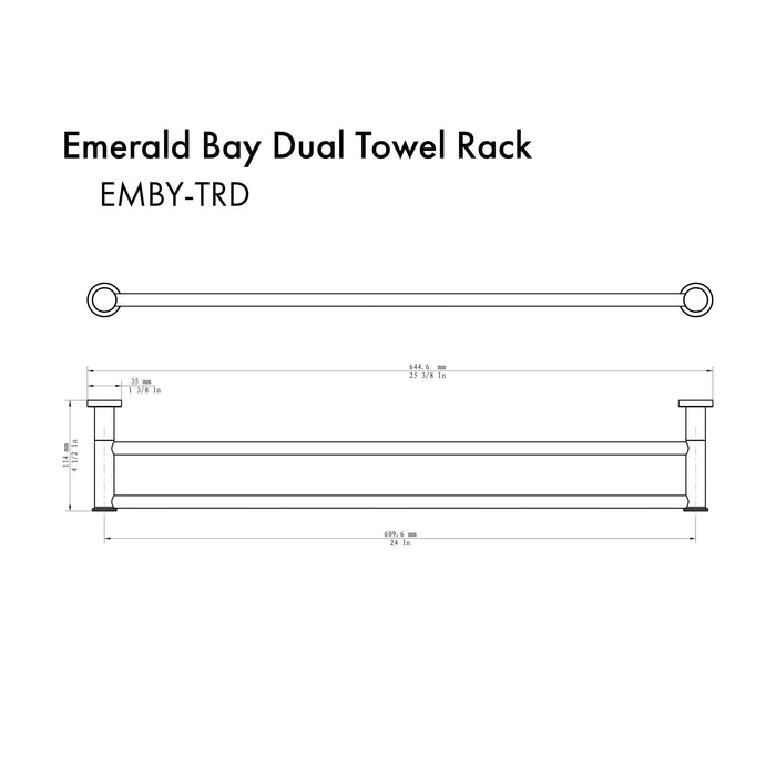 ZLINE Emerald Bay Double Towel Rail EMBY - TRD - CH - Farmhouse Kitchen and Bath