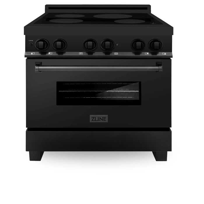 ZLINE Induction Range with a 4 Element Stove and Electric Oven in Black Stainless Steel RAIND - BS - 36 - Farmhouse Kitchen and Bath