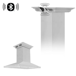 Zline Island Range Hood, Stainless, Bluetooth Speakers GL2iCRN-BT-30