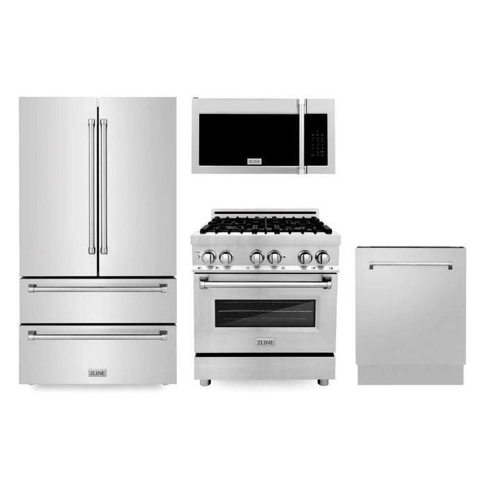 ZLINE Kitchen Package Refrigerator, Range , Microwave, Dishwasher , 4KPR - RAOTRH30 - DWV - Farmhouse Kitchen and Bath