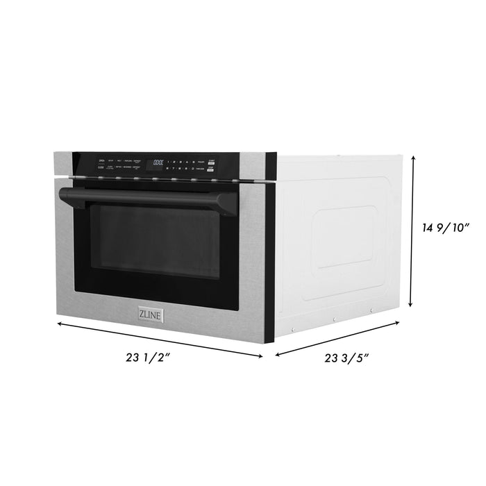 Zline Microwave Drawer, DuraSnow, Matte Black MWDZ - 1 - SS - H - MB - Farmhouse Kitchen and Bath