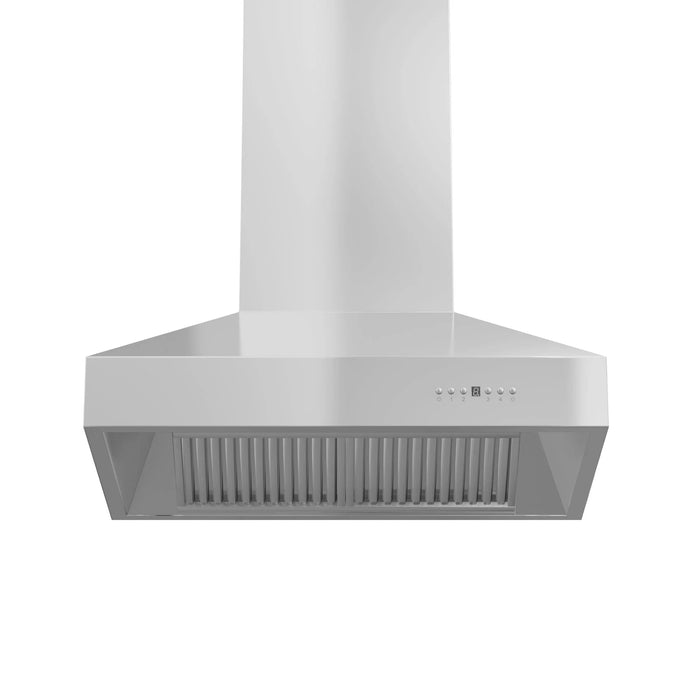 ZLINE Professional Convertible Vent Wall Mount Range Hood in Stainless Steel with Crown Molding 667CRN - 36 - Farmhouse Kitchen and Bath